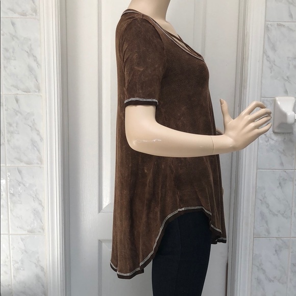 BROWN MINERAL WASH STRAP TEE TOP - Picture 6 of 8